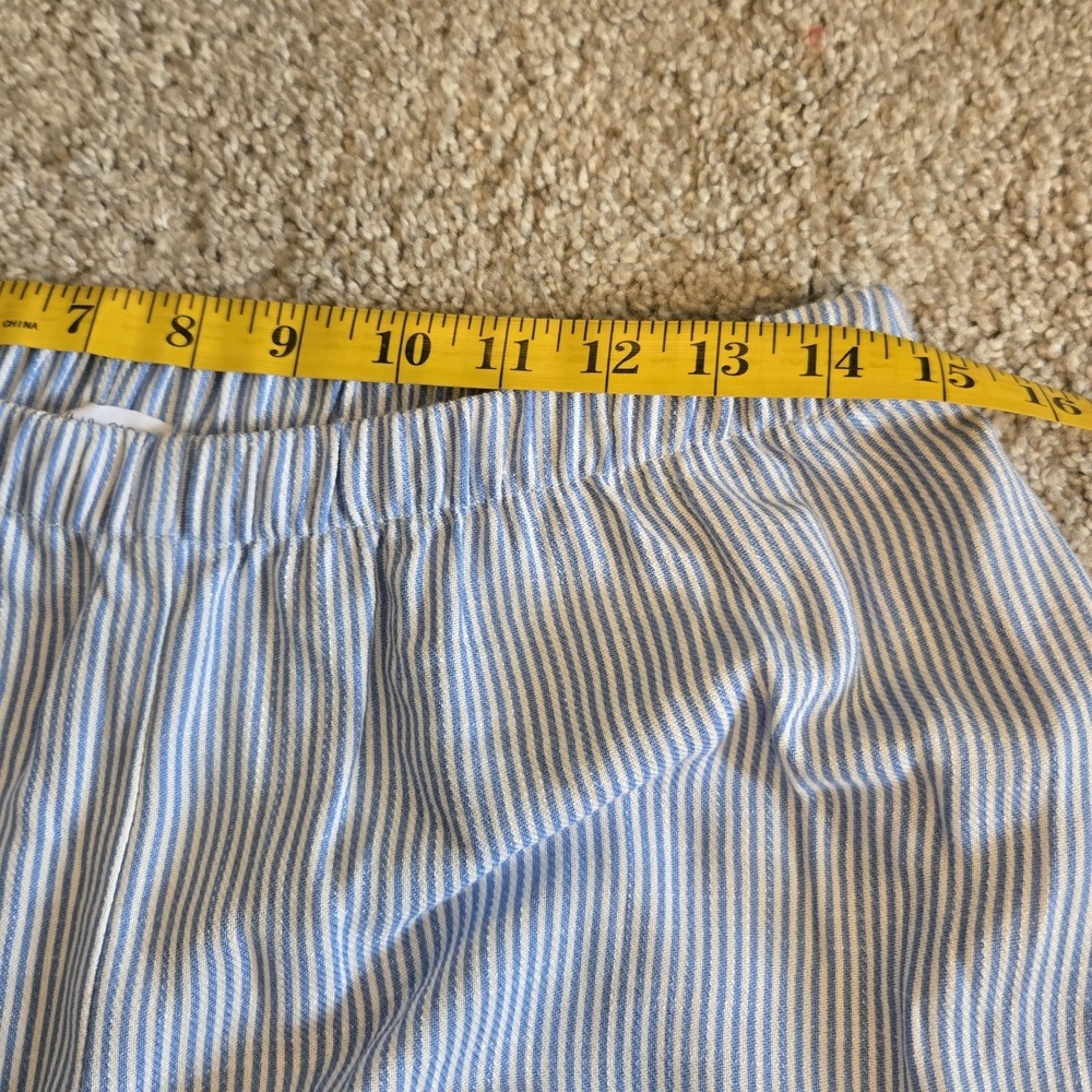 Womens Sz L Large Blue White Striped Nautical Pants Pockets Side Tie Wide Leg - Picture 9 of 11